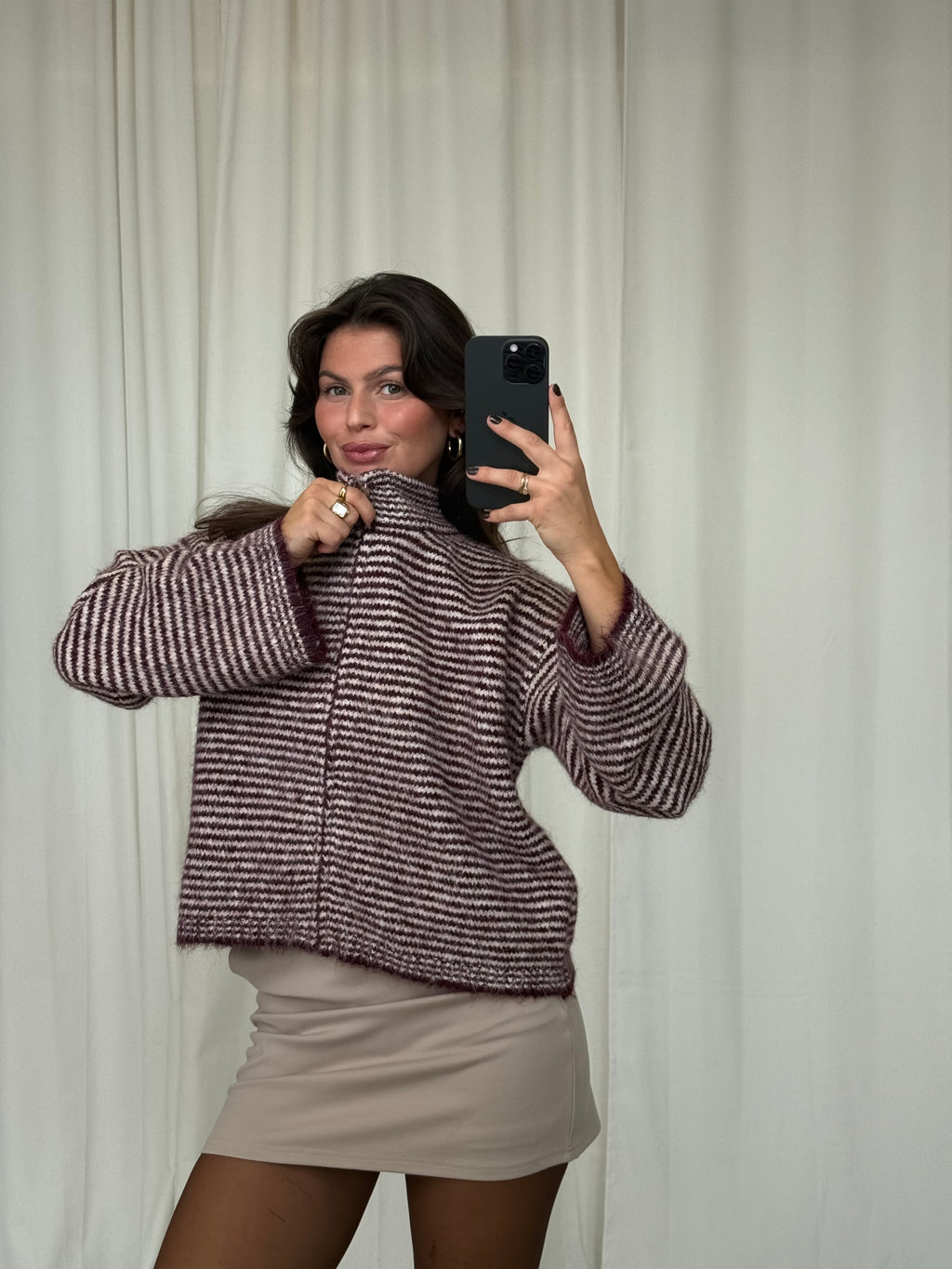 ELLA – Oversized Strickjacke mit Zipper