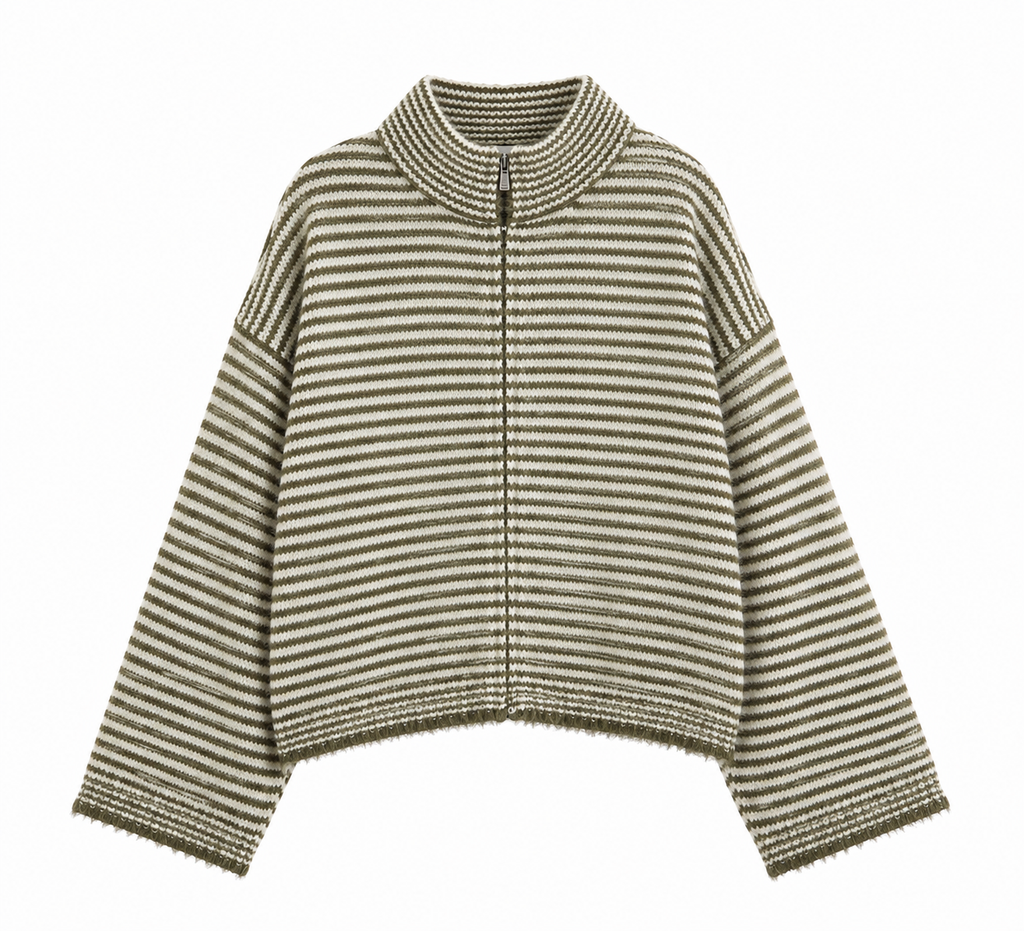 ELLA – Oversized Strickjacke mit Zipper