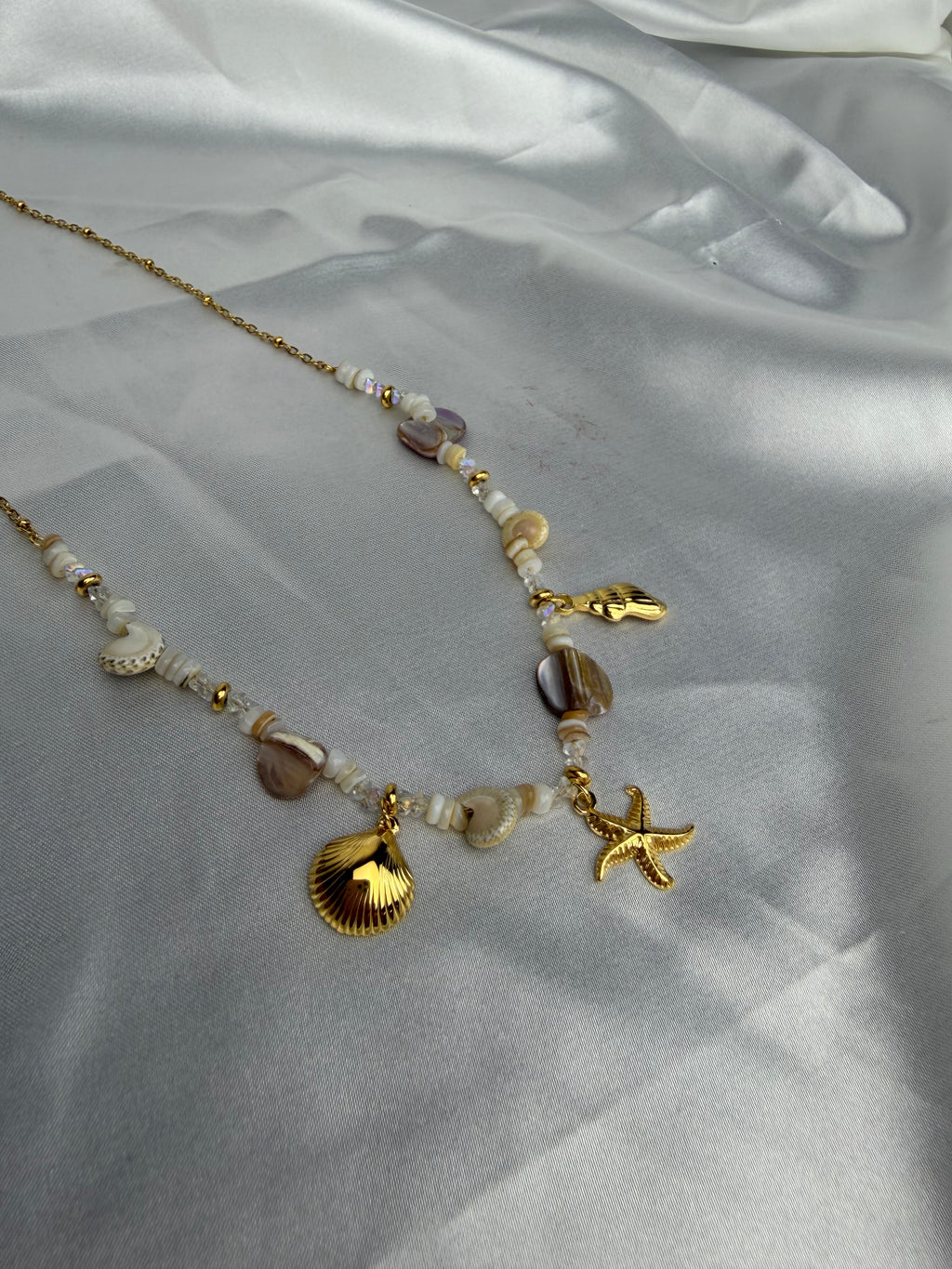 Ocean Charm Kette mit Steinen & Muscheln