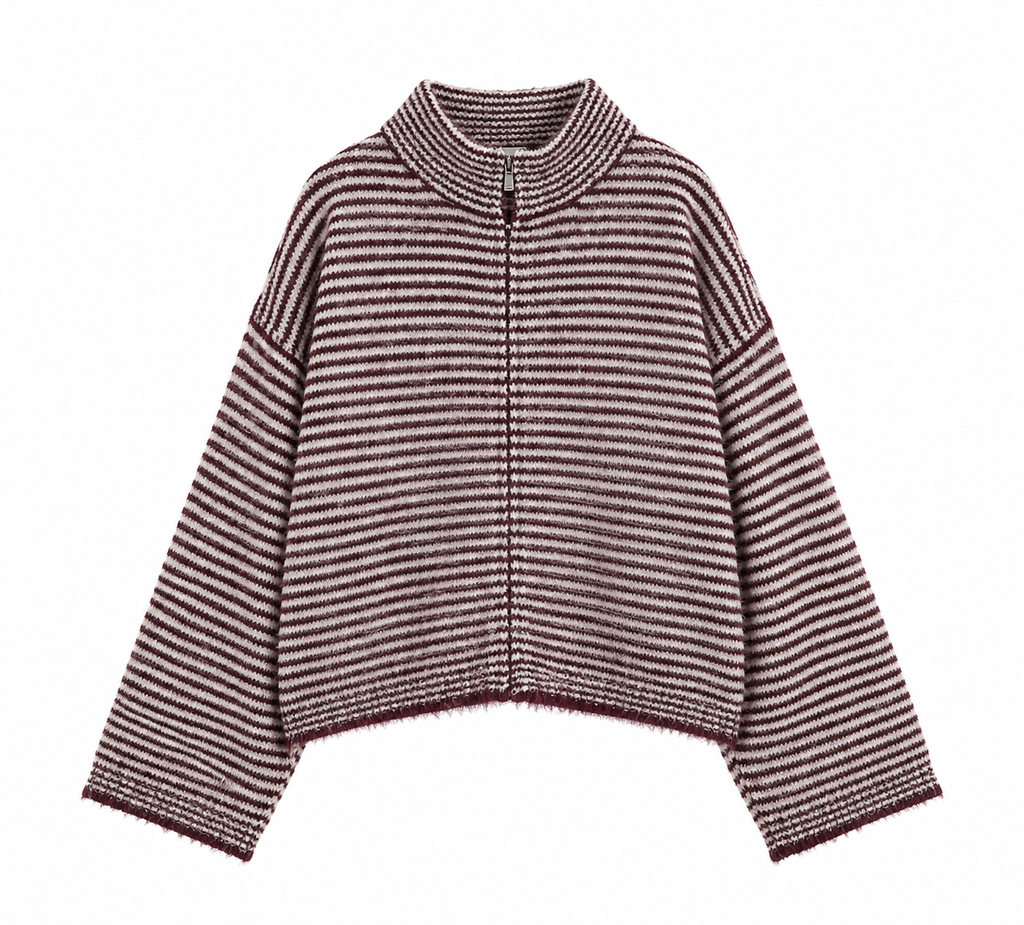 ELLA – Oversized Strickjacke mit Zipper