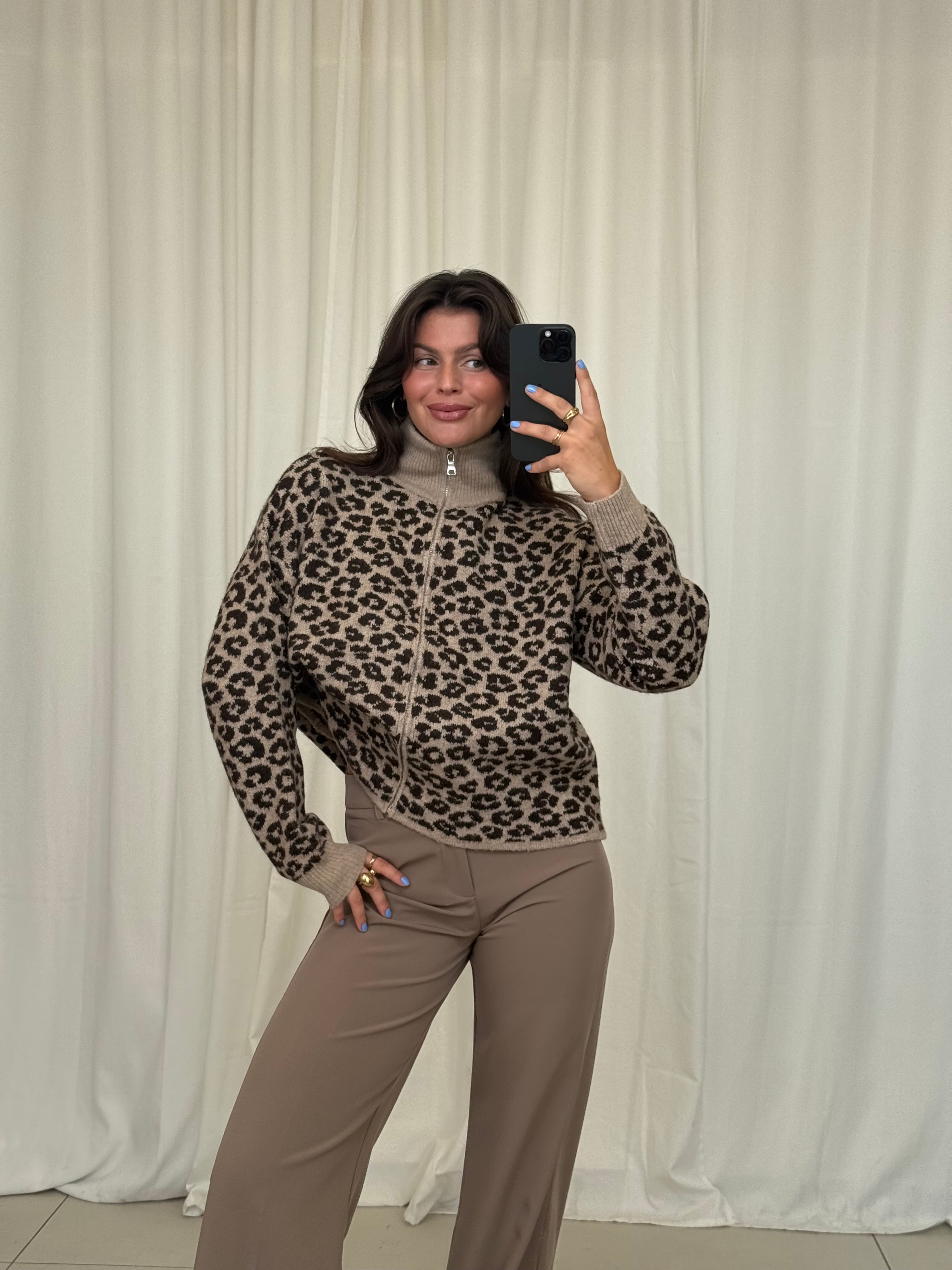 Leo Zip Cardigan „Savannah“