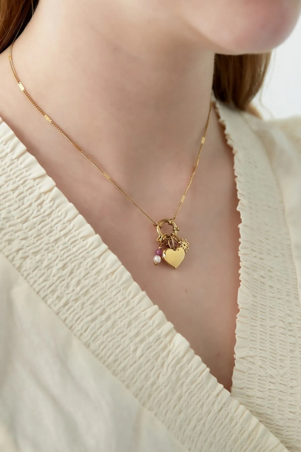 Amélie Charm Kette – Edelstahl Gold