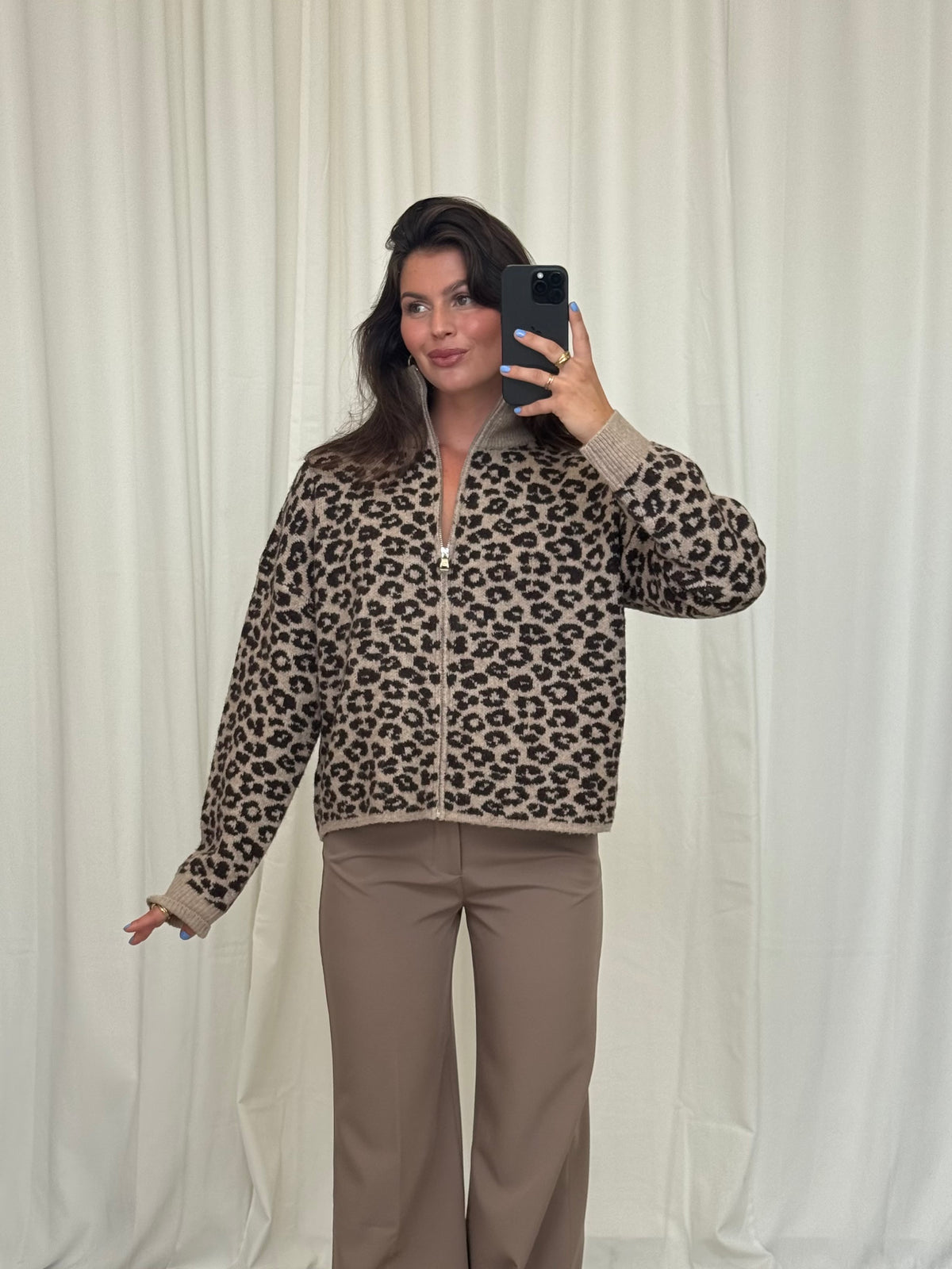 Leo Zip Cardigan „Savannah“
