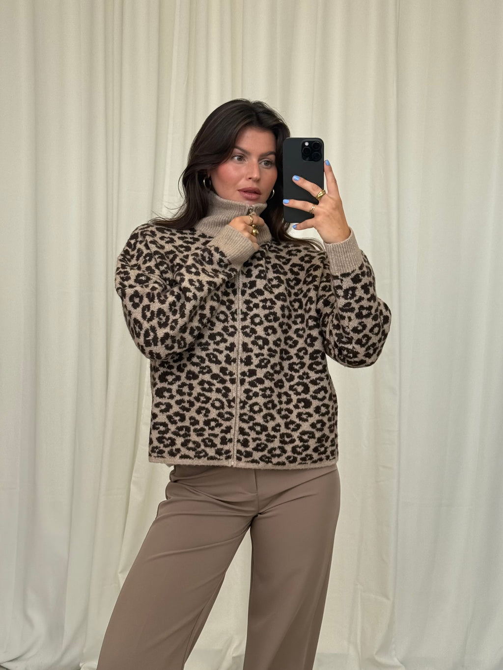 Leo Zip Cardigan „Savannah“