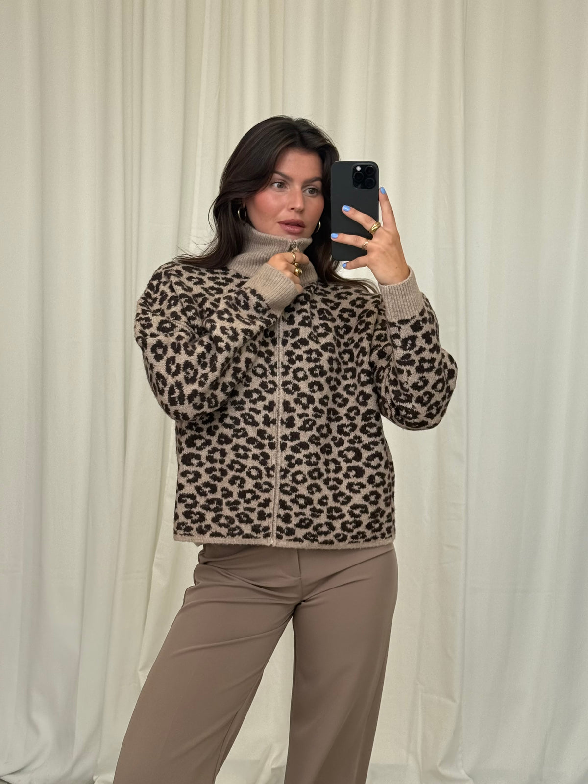 Leo Zip Cardigan „Savannah“