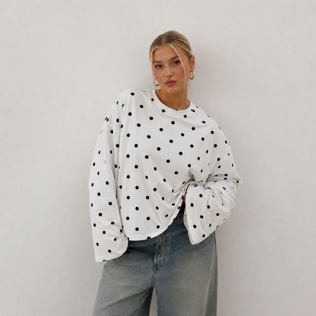 DOTTY – Oversized Longsleeve mit Punkten
