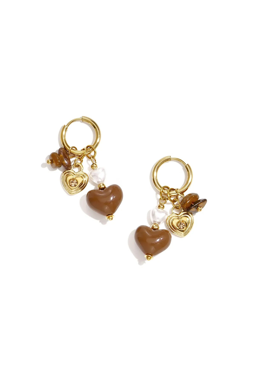 Ruby Love Charm Hoops – Edelstahl