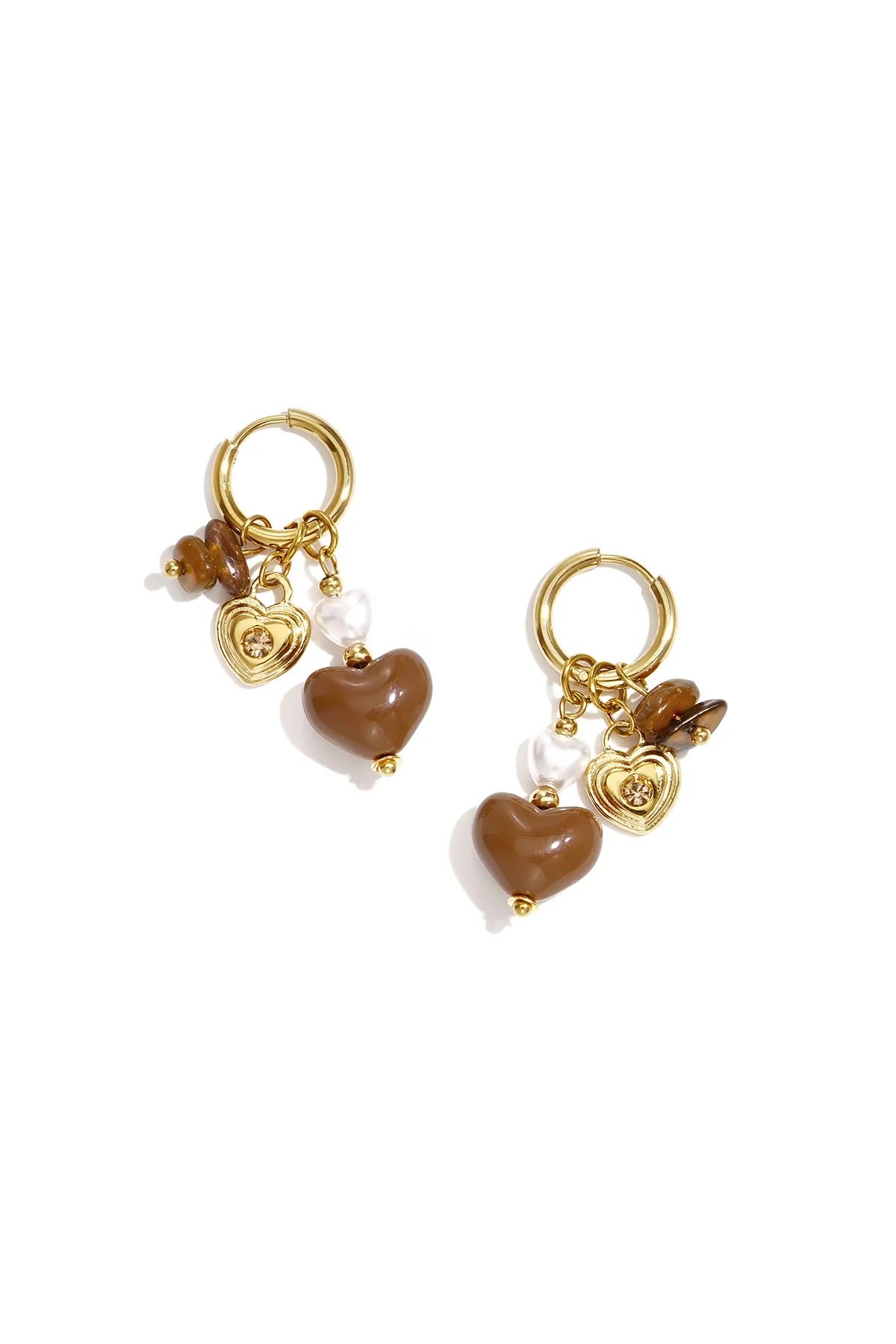 Ruby Love Charm Hoops – Edelstahl