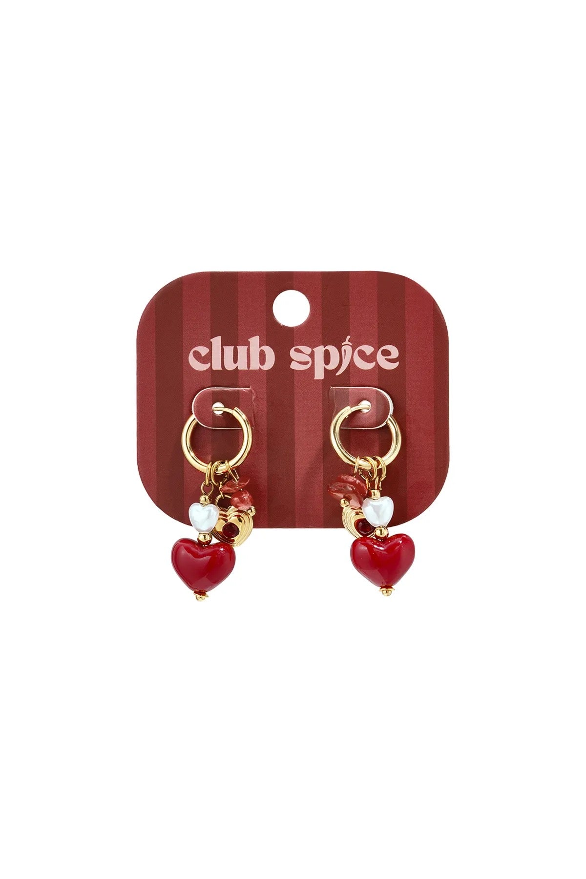 Ruby Love Charm Hoops – Edelstahl